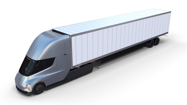 tesla semi truck trailer 3D