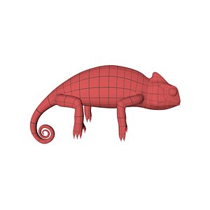 3d model base mesh chameleon