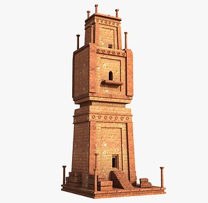 Ancient Petra Tower 3D
