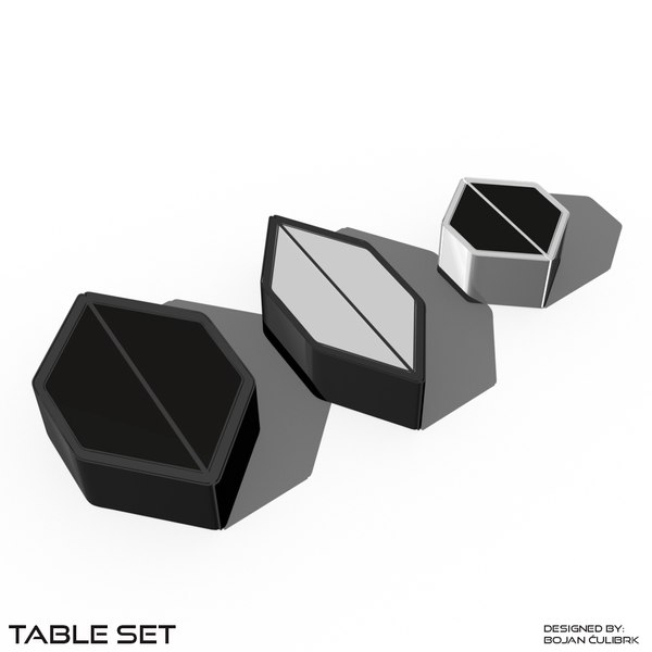 cube table set 2 3d model