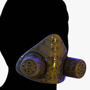 Gas mask respirator military combat 3D model