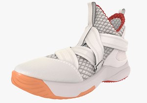 3D white gray basketball shoe