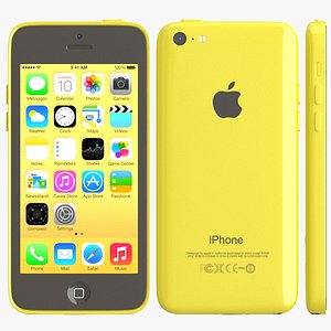 apple iphone 5c yellow 3d max