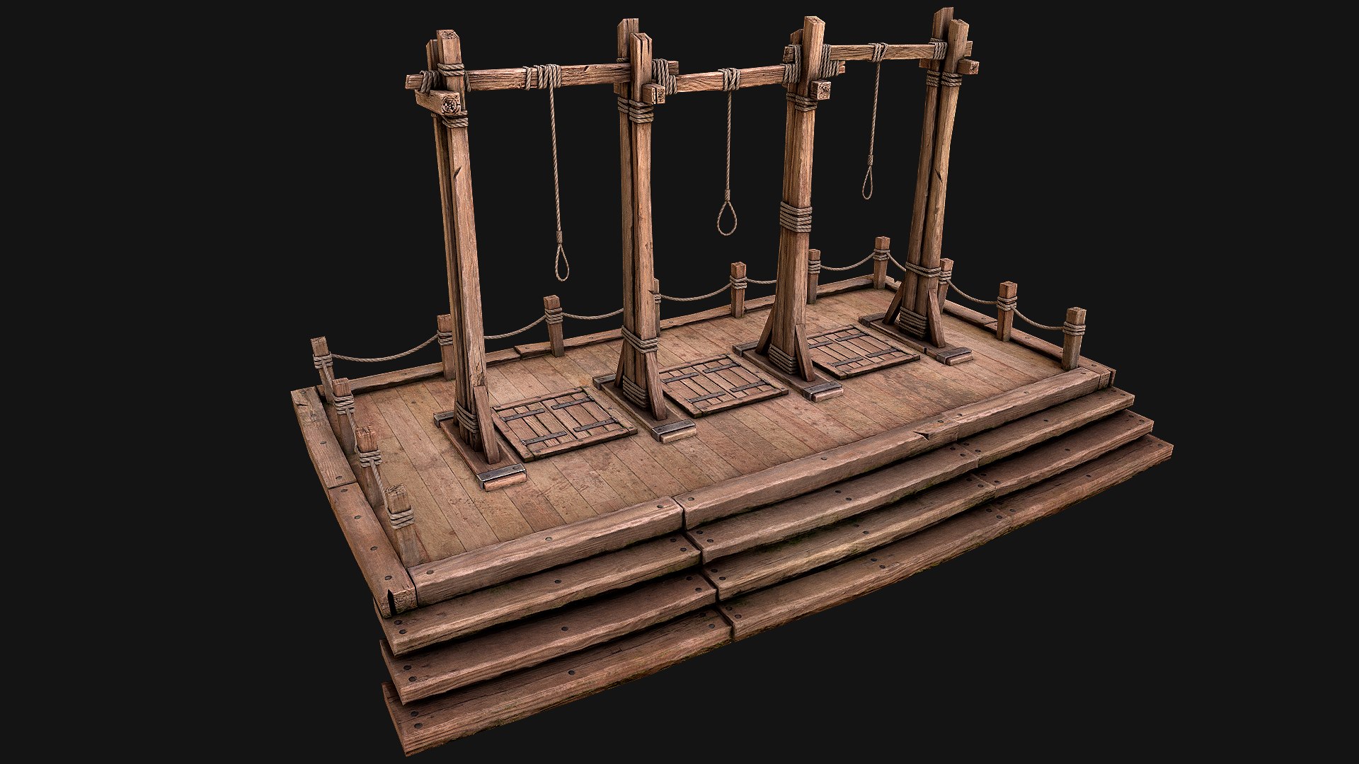 3D Medieval Torture Device Pack https://p.turbosquid.com/ts-thumb/2z/PFIDKa/dF/gallowsplatform1/png/1669554981/1920x1080/fit_q87/eb49d9f4b9dac144ef0af438c49ee36489343eb8/gallowsplatform1.jpg