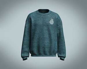 Mens side embroidered sweatshirt with textured fabric