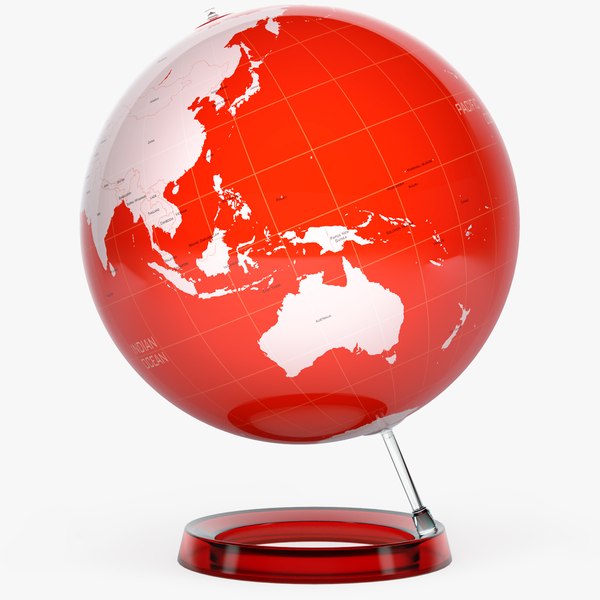 3d v-ray globe earth colored