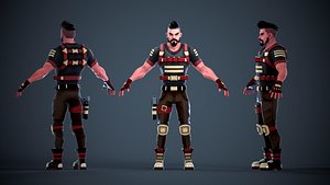 3D Mercenary Soldier - Stylized Modular Character model