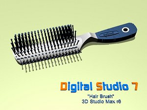 3d hair brush model