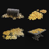 TREASURE GOLD PILE CHEST TABLE LOOT LOOTBOX PIRATE PACK