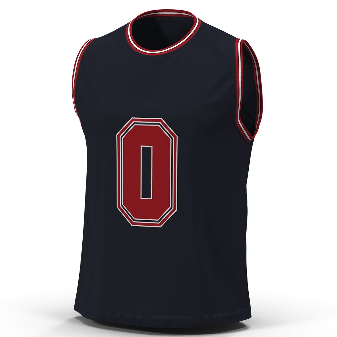 Basketball Jersey Black 3D Model preview