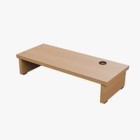 Timber Monitor Riser with Cable Opening and Attached Desk Pads