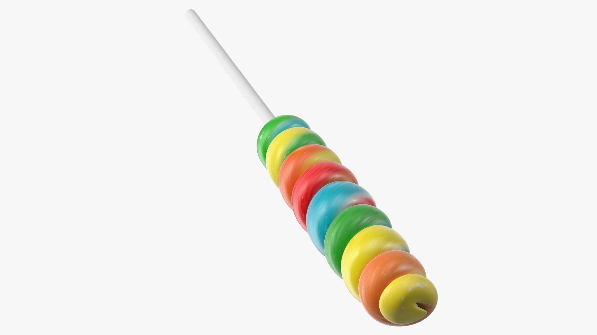 Rainbow Twist Lollipop Candy 3D model preview