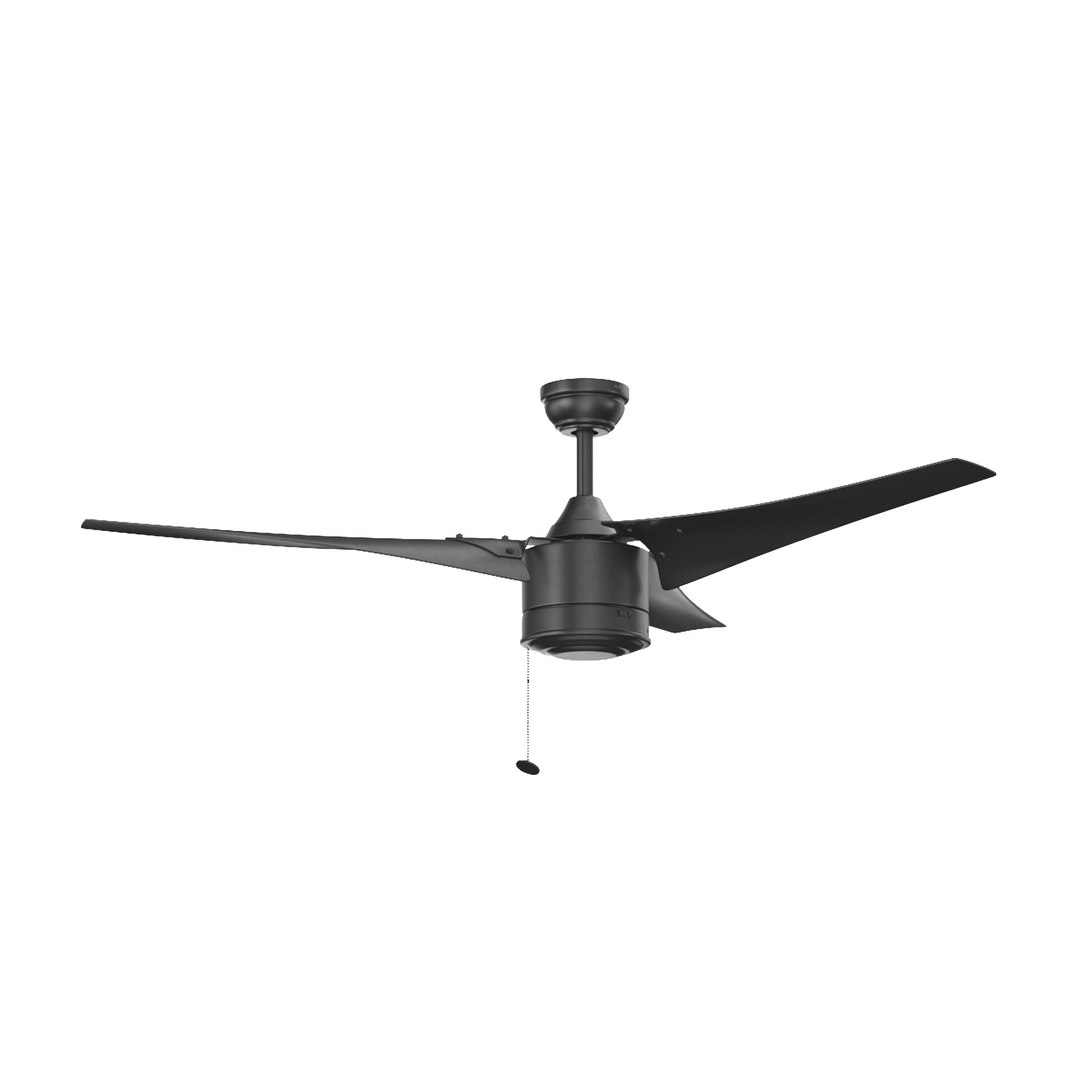 3D 56 Inch Talib Matte Black Pull Chain Indoor Outdoor Ceiling Fan ...