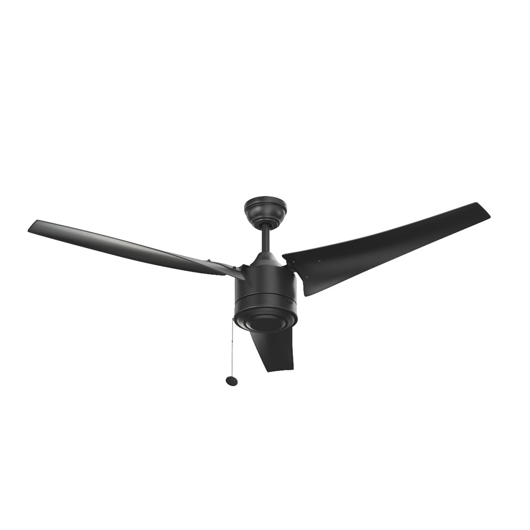 3D 56 Inch Talib Matte Black Pull Chain Indoor Outdoor Ceiling Fan ...