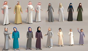 characters arab people real 3D model