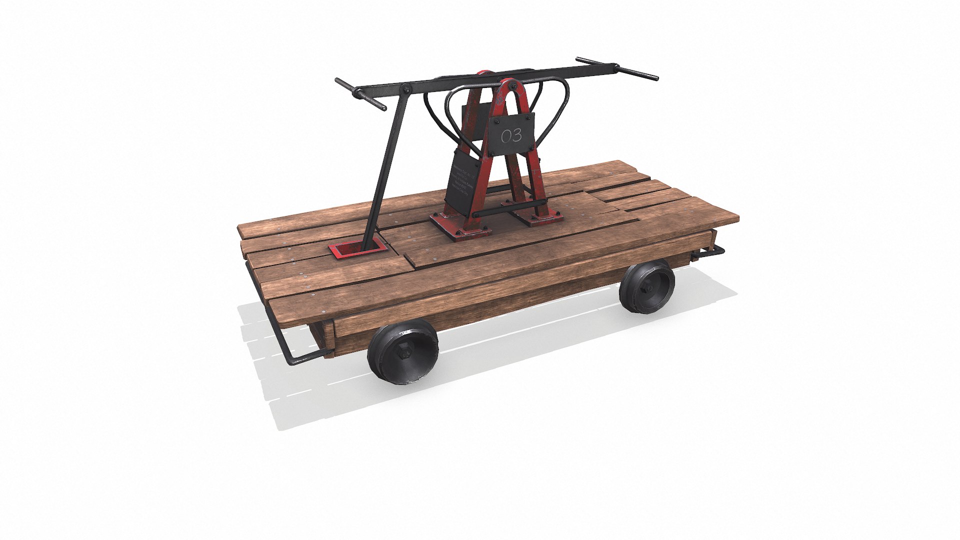3D Model Old Railway Handcar Low-poly PBR - TurboSquid 2413157
