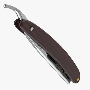 3D wooden handle straight edge model