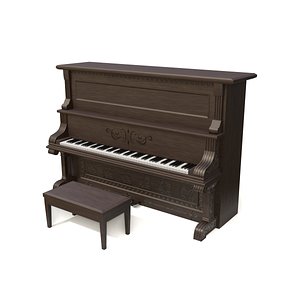 Western Upright Piano 3D
