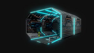 Futuristic Space Tunnel Free low-poly Vol-2