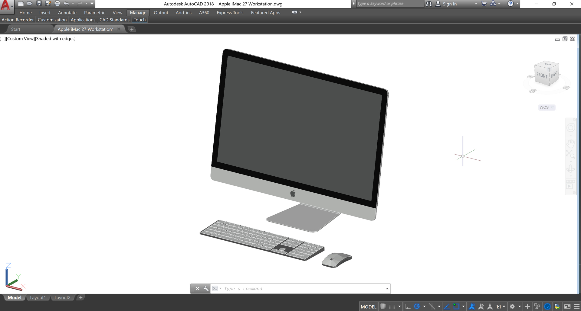 modelo 3d Estación de trabajo Apple iMac 27 - Familia Revit ...