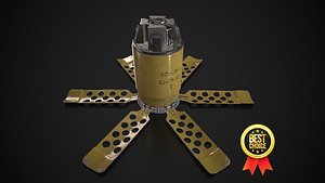 3D model Anti-personnel fragmentation mine PON-2 with circular effect Low-poly