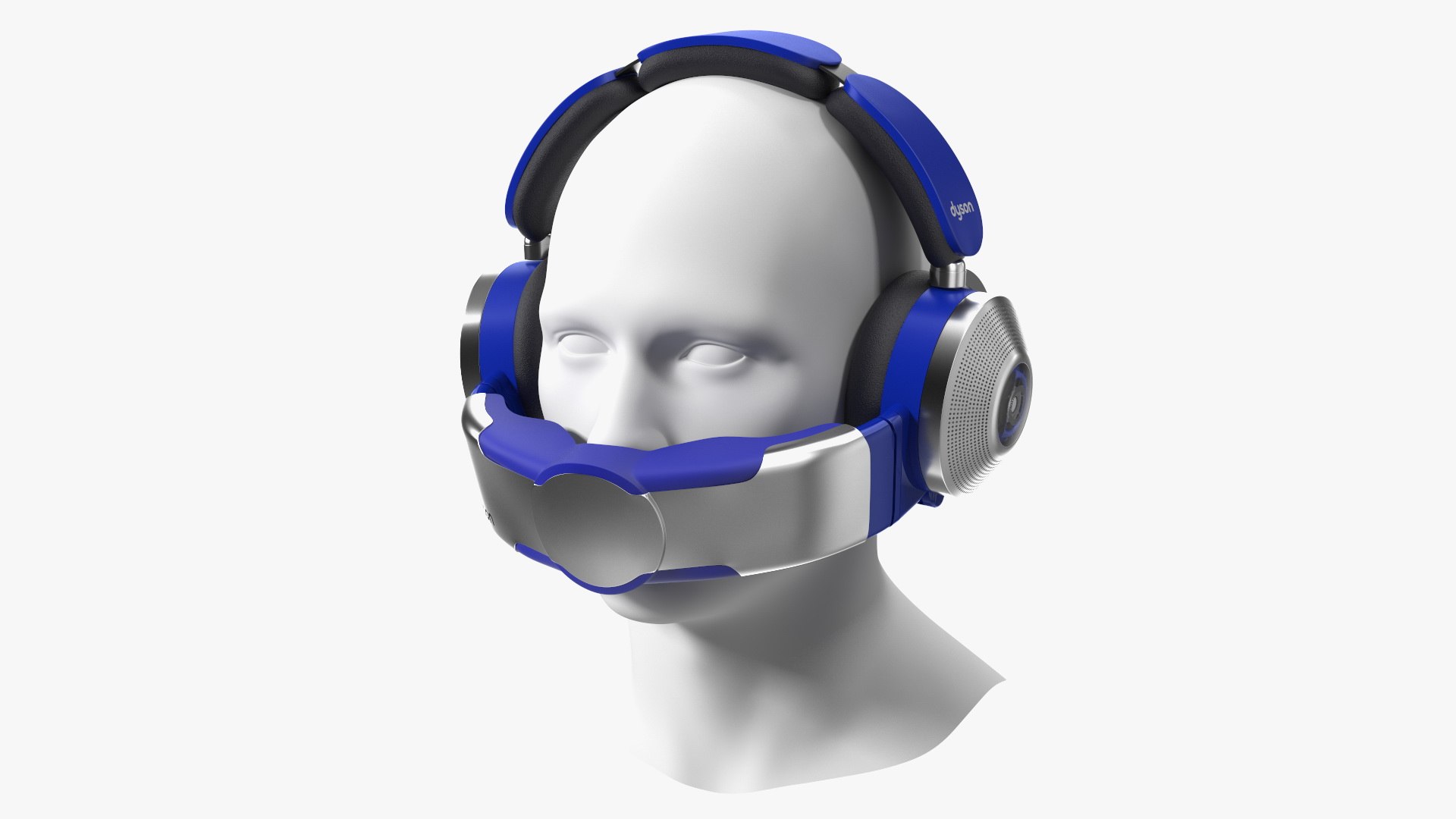 Grey Dyson Personal Air Purifier on Mannequin Head 3D model preview
