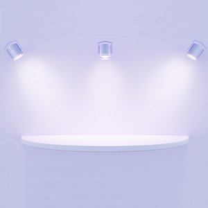 Studio  mockup light purple abstract podium stage for product presentation 3D model