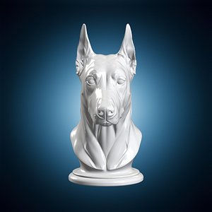 Great Dane Dog Bust Sculpture 3D Print Model 3D model