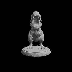 Low Poly T-Rex 3D Print Model Geometric Dinosaur Sculpture 3D