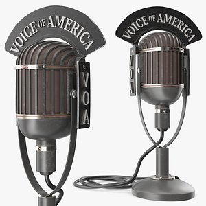 3D Voice of America Vintage Studio Microphone model