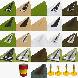 Old runway modules - Set 21 in 1 and accessories 3D model