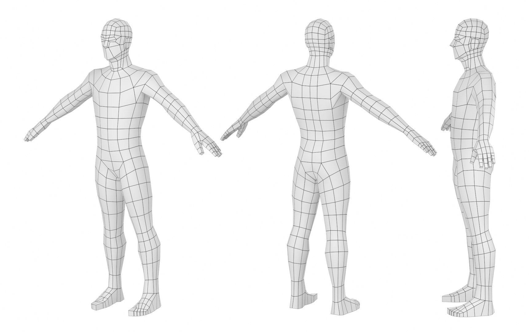 Natural Male In A-Pose In 5 Topologies 3D Model - TurboSquid 2121181