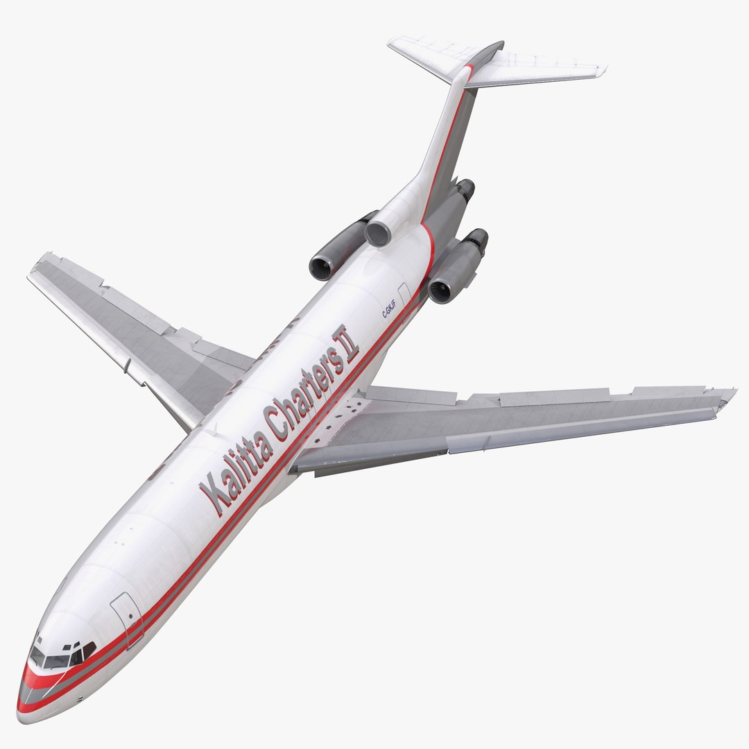 Boeing 727-200F Kalitta Air Rigged 3D model preview