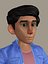 Modello 3D del personaggio del ragazzo dei cartoni animati truccato