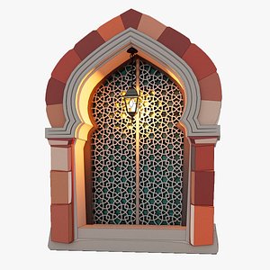 3D model Windows of arabian castle or fortress interior
