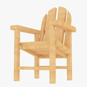 beach wooden chair 3D model