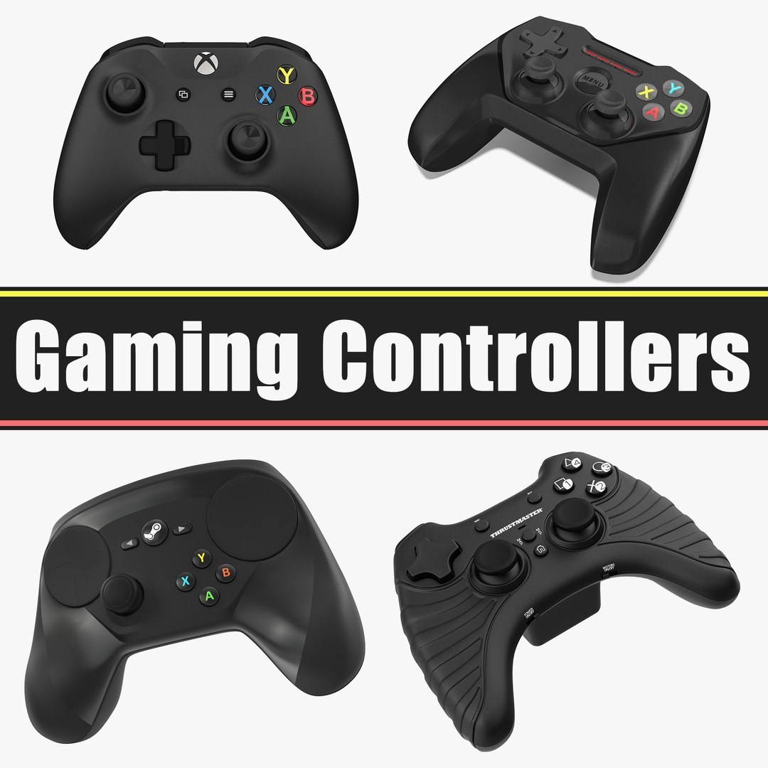 Gaming Controllers Collection 3D model preview