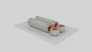 3D cylinder sushi sliced