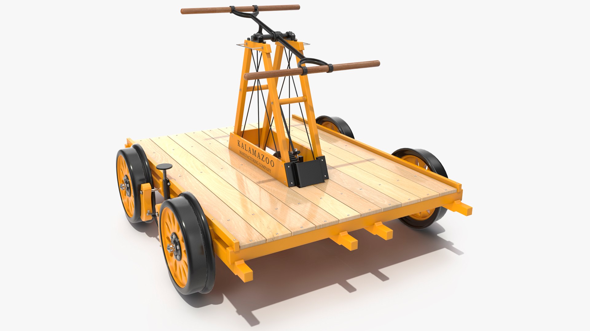 Kalamazoo Railway Handcar Rigged 3D model preview