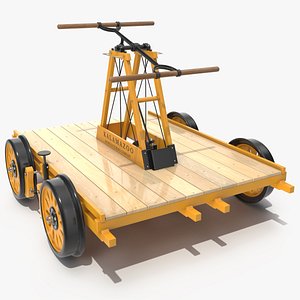 kalamazoo railway handcar rigged 3D model