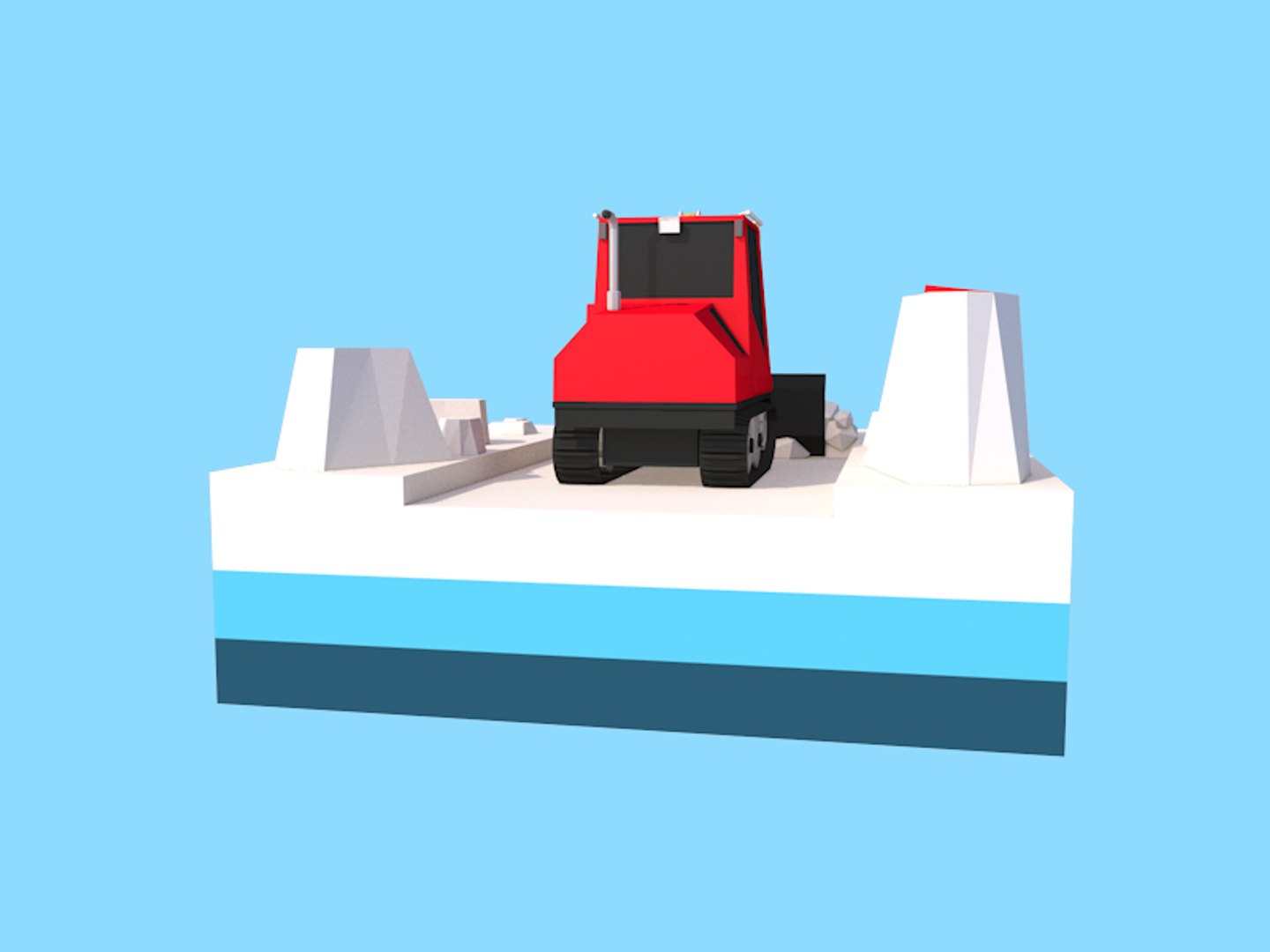 Free 3D Motion Cartoon Snowcat Vehicle Model TurboSquid 1362628