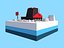Cartoon Low Poly Snowcat Track Vehicle Small
