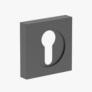 Square Matt Black Hole Cover 3D model