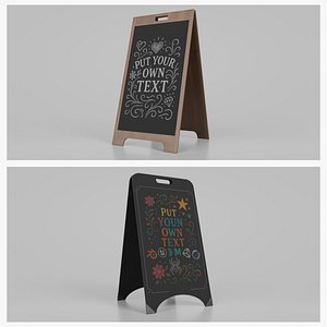 Customizable Steel &amp; Industrial Chalkboard Signs 3D model