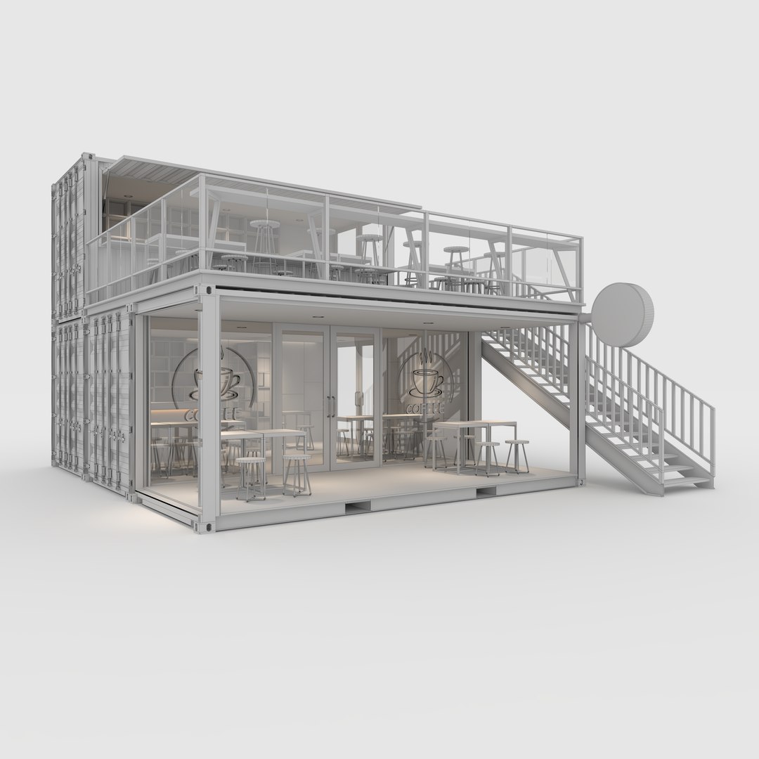 3D Model Container Cafe 7 - TurboSquid 2194767