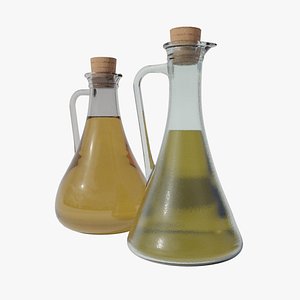 Olive oil and vinegar bottles 3D model