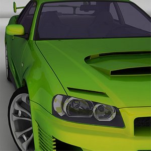 3d nissan skyline 8 car model