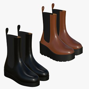 Realistic Leather Boots V41 3D model