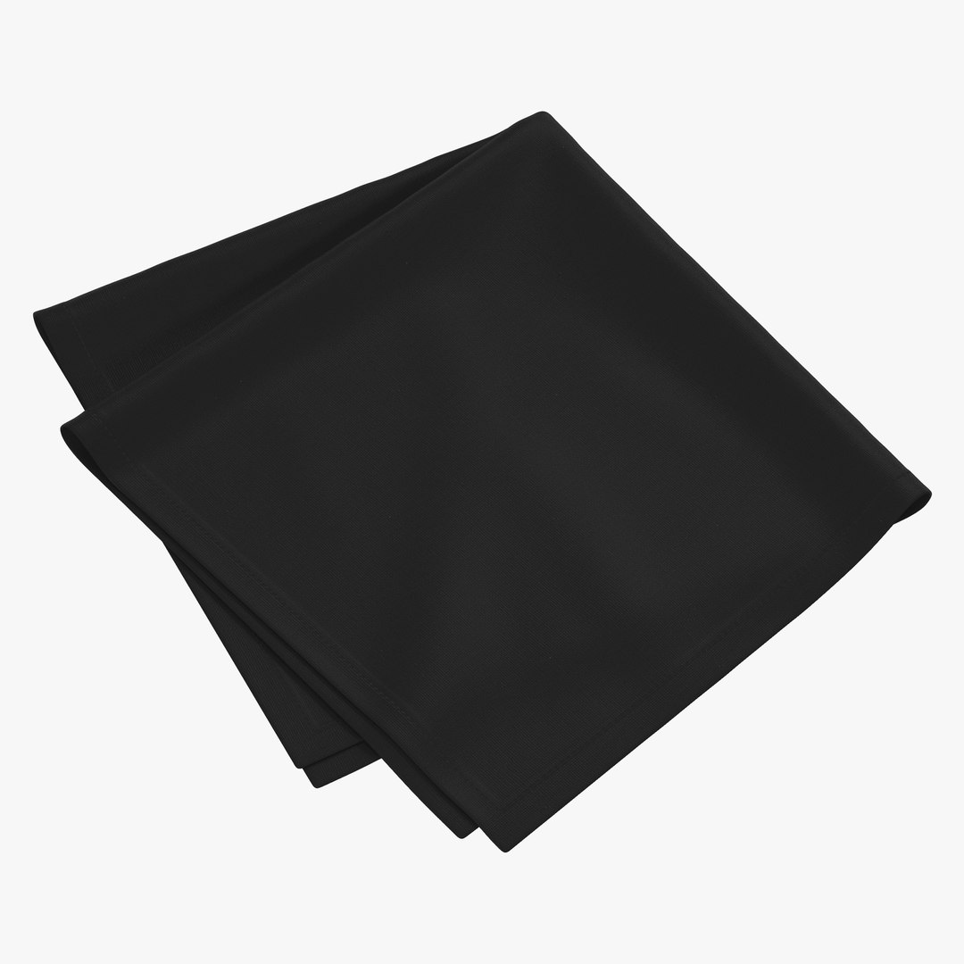 Black Napkin 3D Model preview