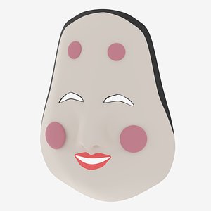3D Cartoon Japanese Okame Mask